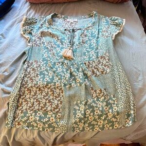 Beautiful floral ruffle blouse